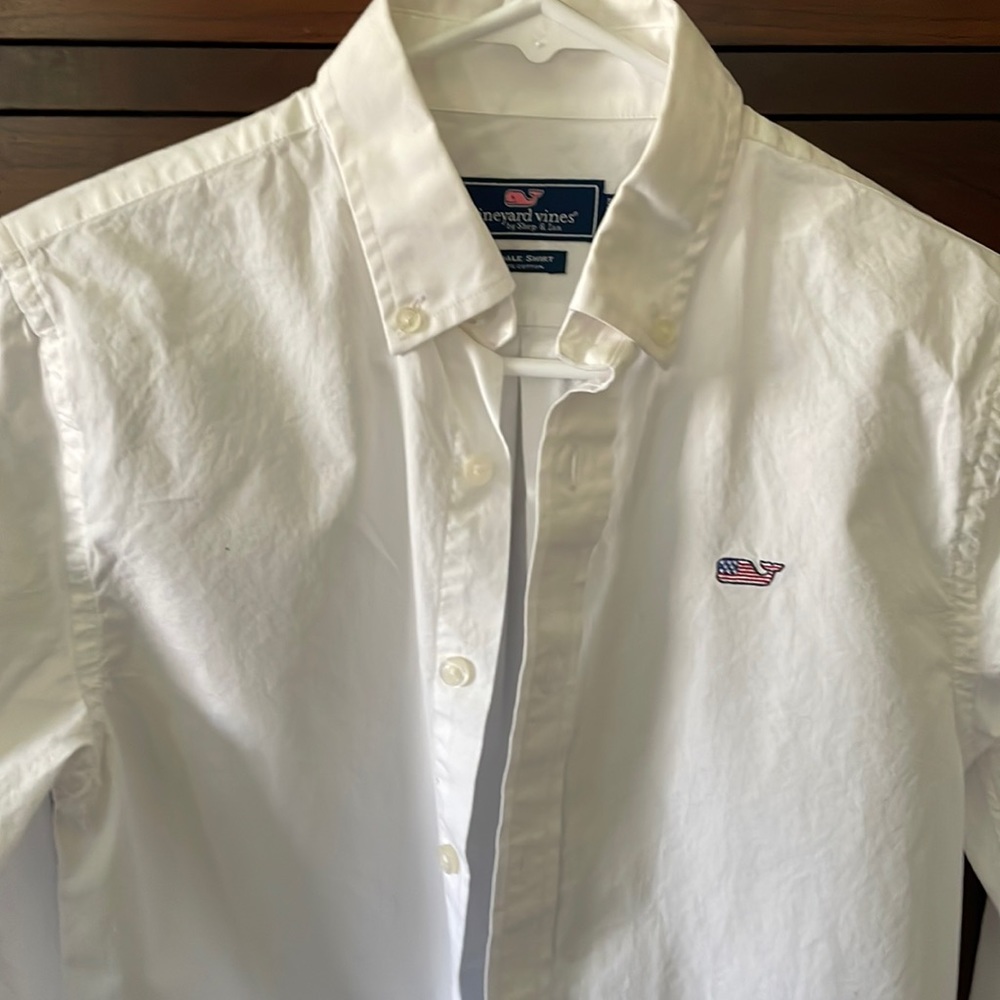 White boys button down shirt